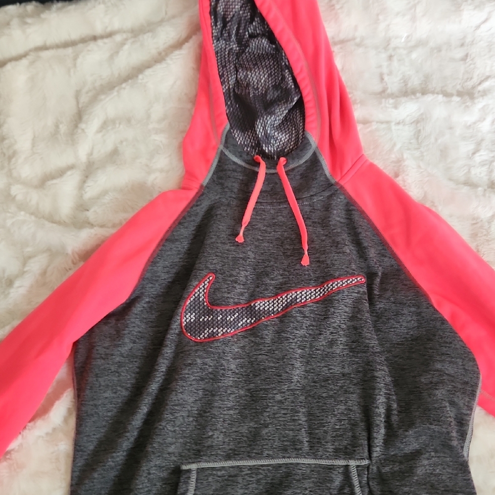 Nike Charcoal and Neon Pink Hoodie